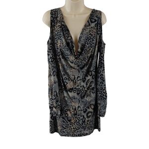 Sugar & Spice Leopard Print Cold Shoulder Dress